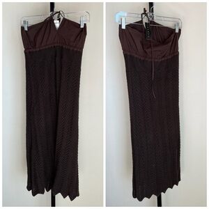 Theory Electra Brown Crochet Dress Small NEW
